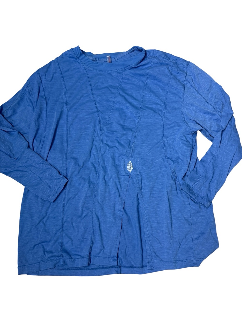 Free People Movement long sleeve top Split front Layer active wear blue small